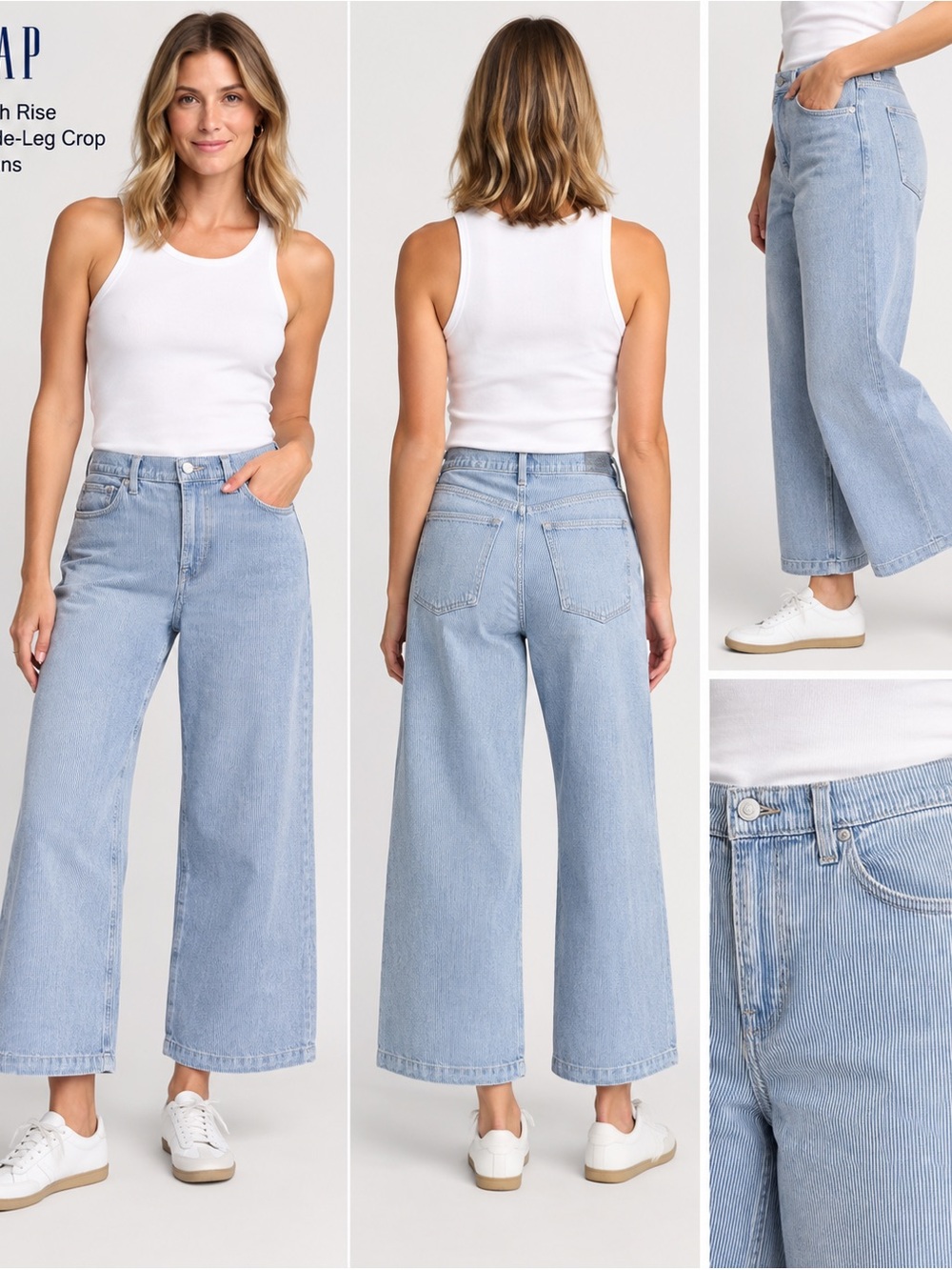 GAP high rise Striped Cropped Jeans